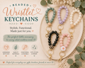 Handmade beaded wristlet keychains in pastel and neutral colors