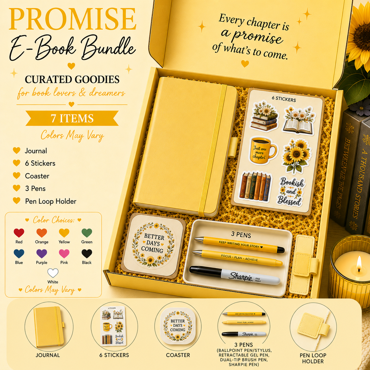 Promise E-Book Bundle yellow themed curated set with 7 items and color choices